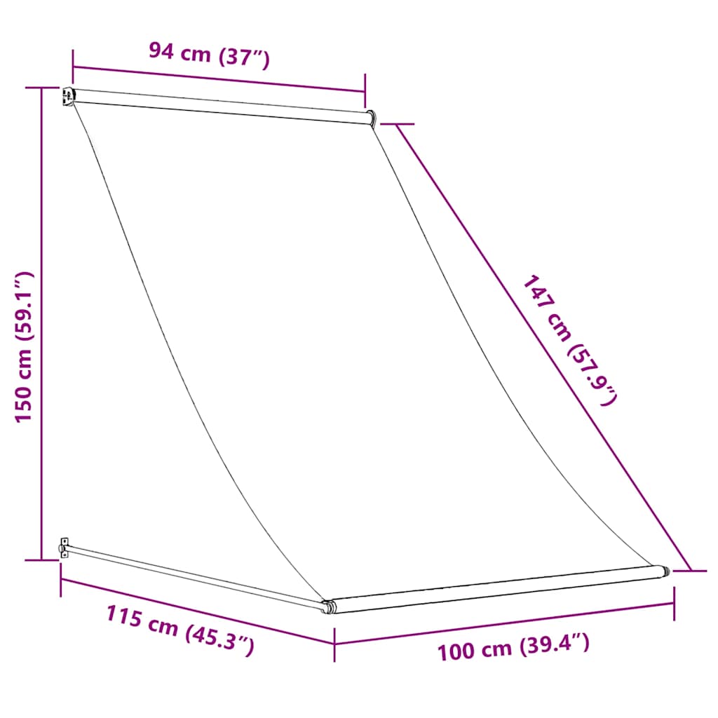 Tenda na uvlačenje 100 x 150 cm narančasto-smeđa