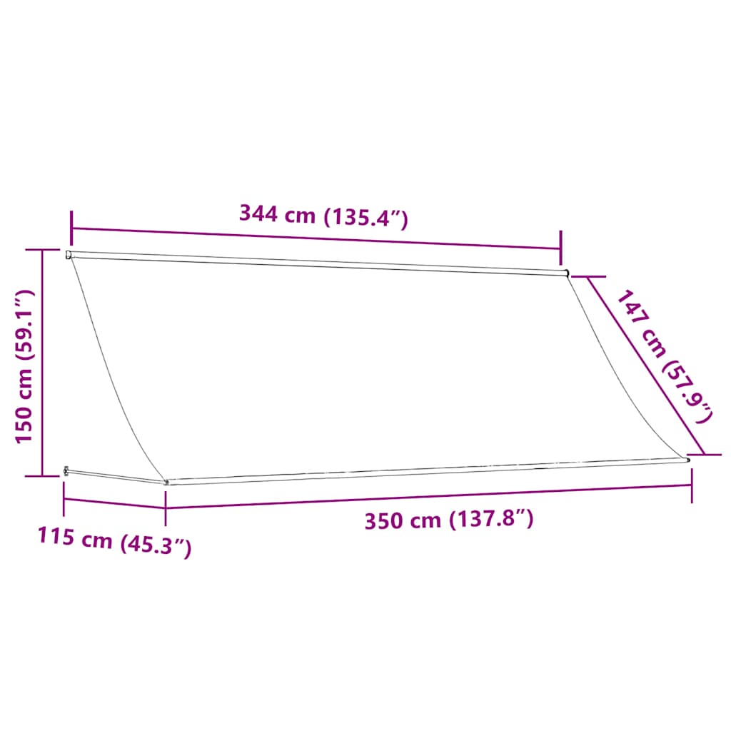 Tenda na uvlačenje 350 x 150 cm narančasto-smeđa