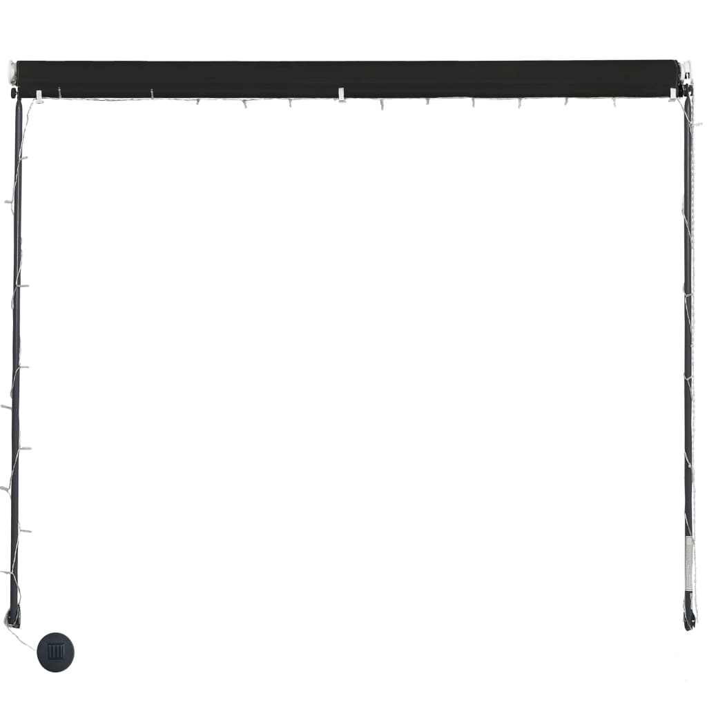 Tenda na uvlačenje s LED svjetlima 300 x 150 cm antracit