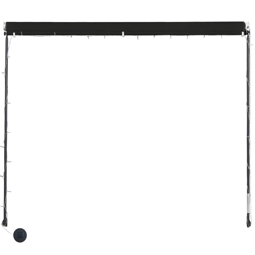 Tenda na uvlačenje s LED svjetlima 350 x 150 cm antracit