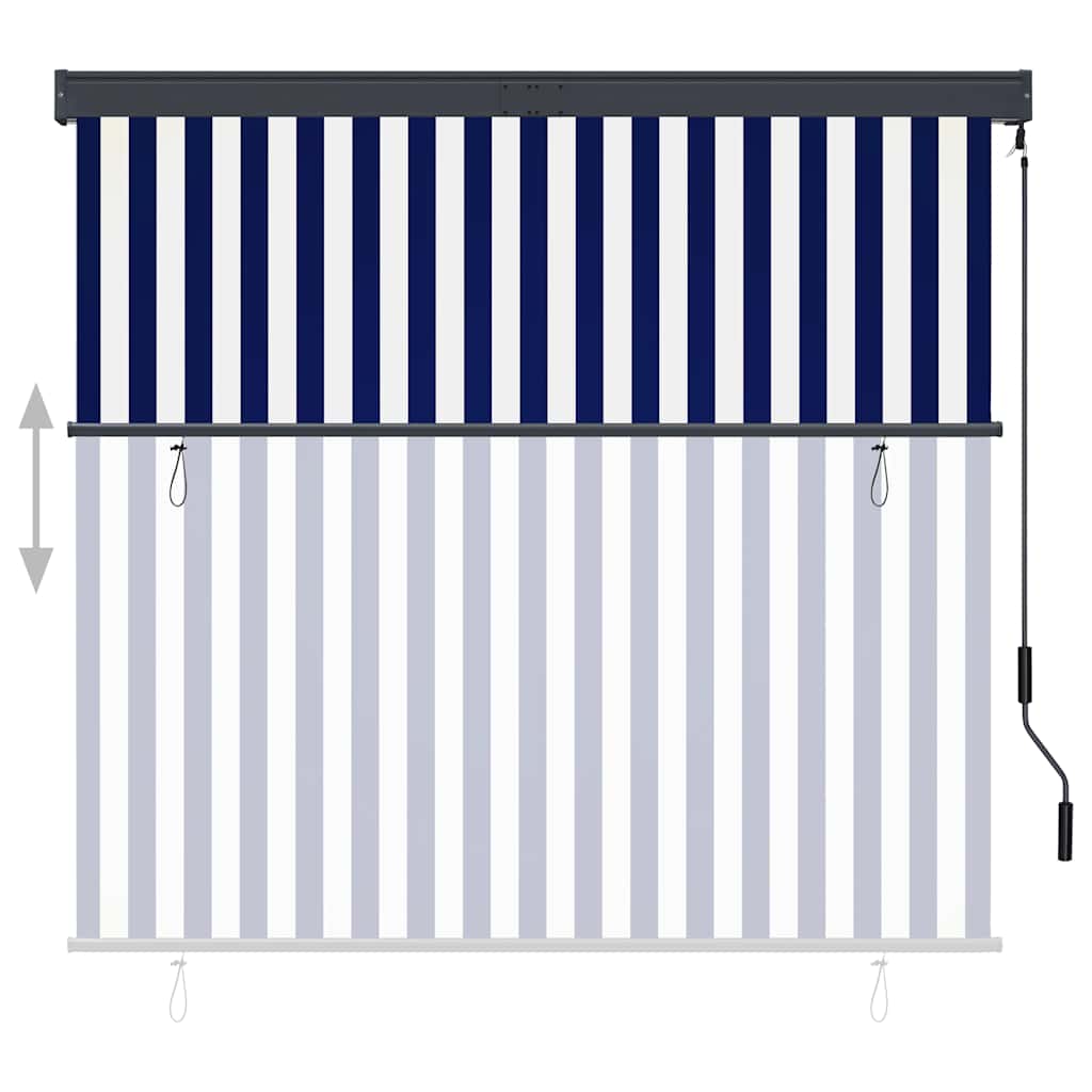 Vanjska roleta 160 x 250 cm plavo-bijela
