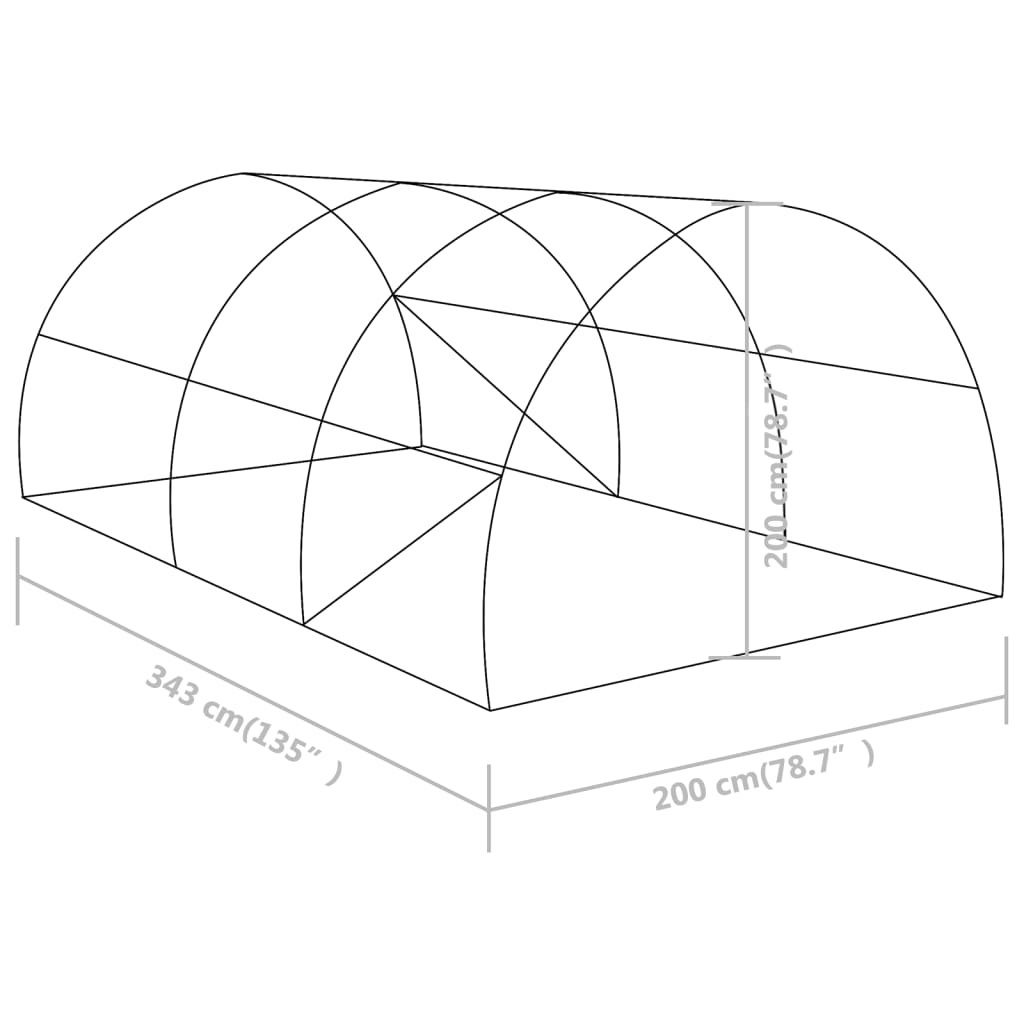 Plastenik 6,86 m² 3,43 x 2 x 2 m