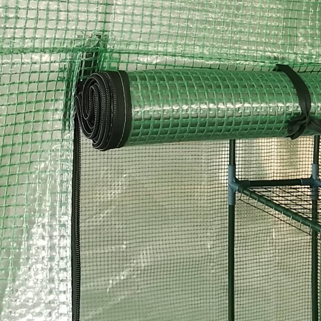Staklenik s policama čelični 227 x 223 cm