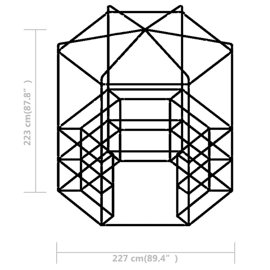 Staklenik s policama čelični 227 x 223 cm