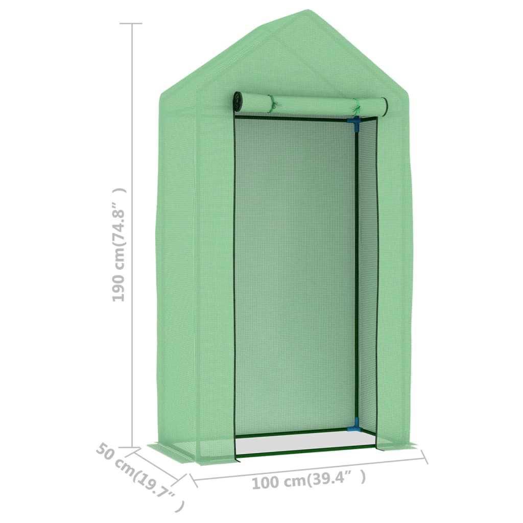 Plastenik s čeličnim okvirom 0,5 m² 1 x 0,5 x 1,9 m