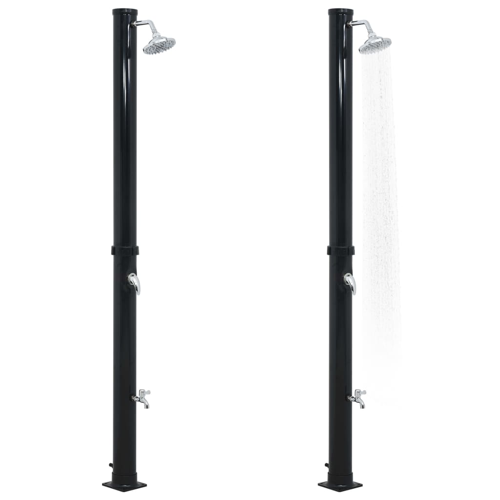 Solarni tuš crni 220 cm 20 L