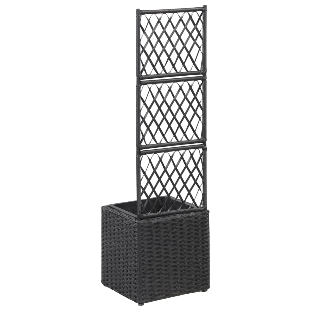 Sadilica s rešetkom i 1 posudom 30x30x107 cm od poliratana crna