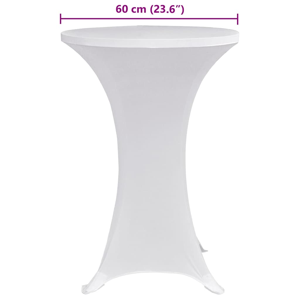 Navlaka za stol za stajanje Ø 60 cm bijela rastezljiva 4 kom
