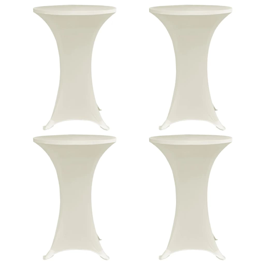Navlaka za stol za stajanje Ø 70 cm krem rastezljiva 4 kom