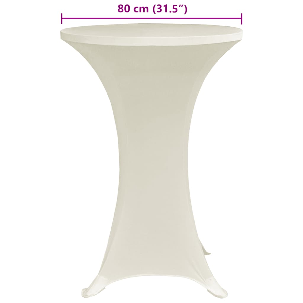 Navlaka za stol za stajanje Ø 80 cm krem rastezljiva 4 kom