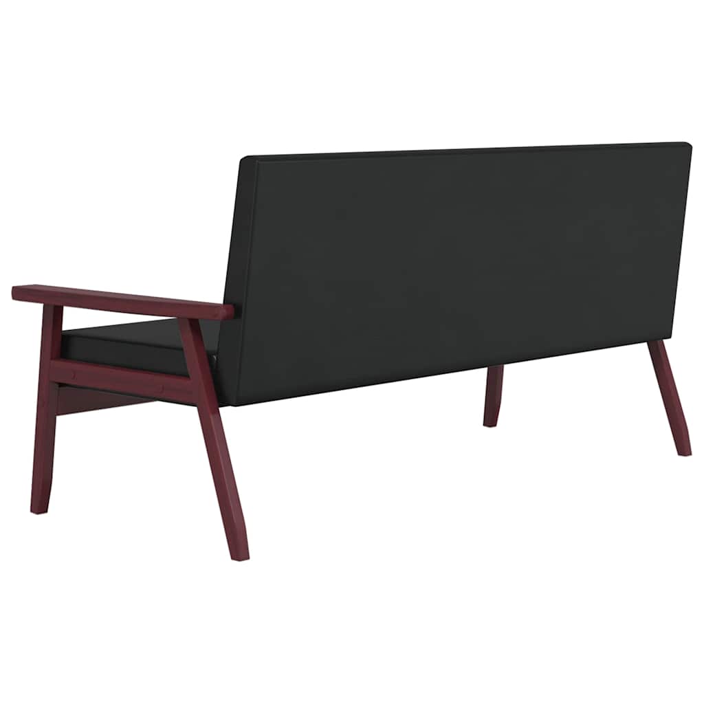 3-dijelni set sofa od umjetne kože crni