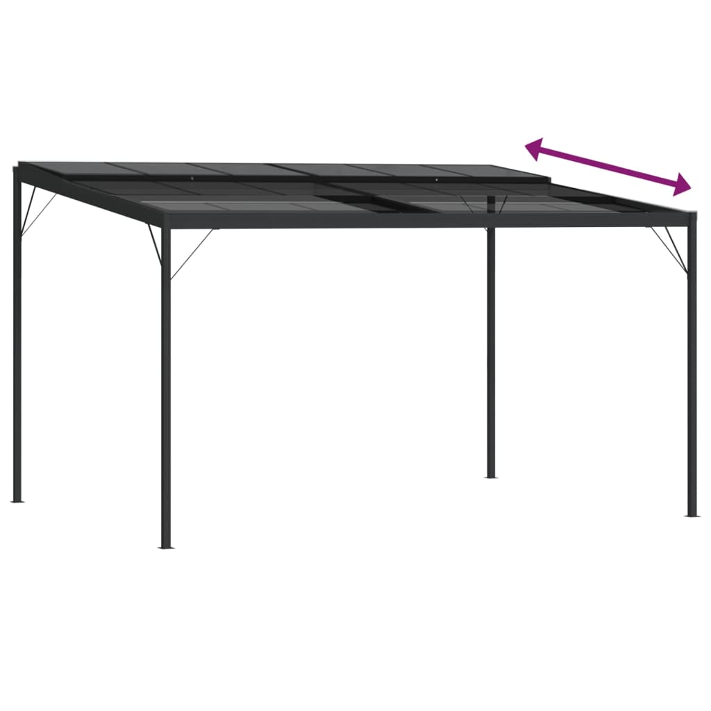 Sjenica s krovom antracit 4 x 3 x 2,5 m od aluminija i čelika