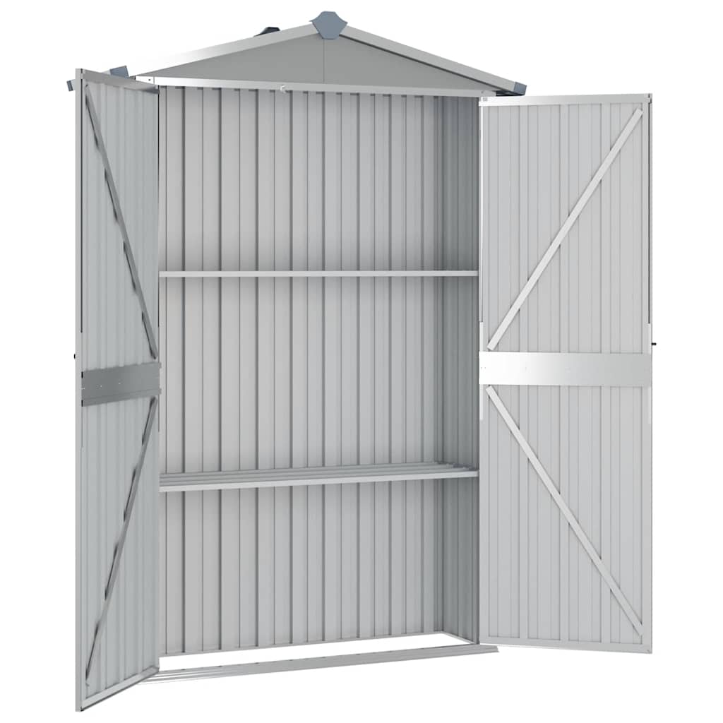 Vrtno spremište sivo 116x45x175 cm od pocinčanog čelika