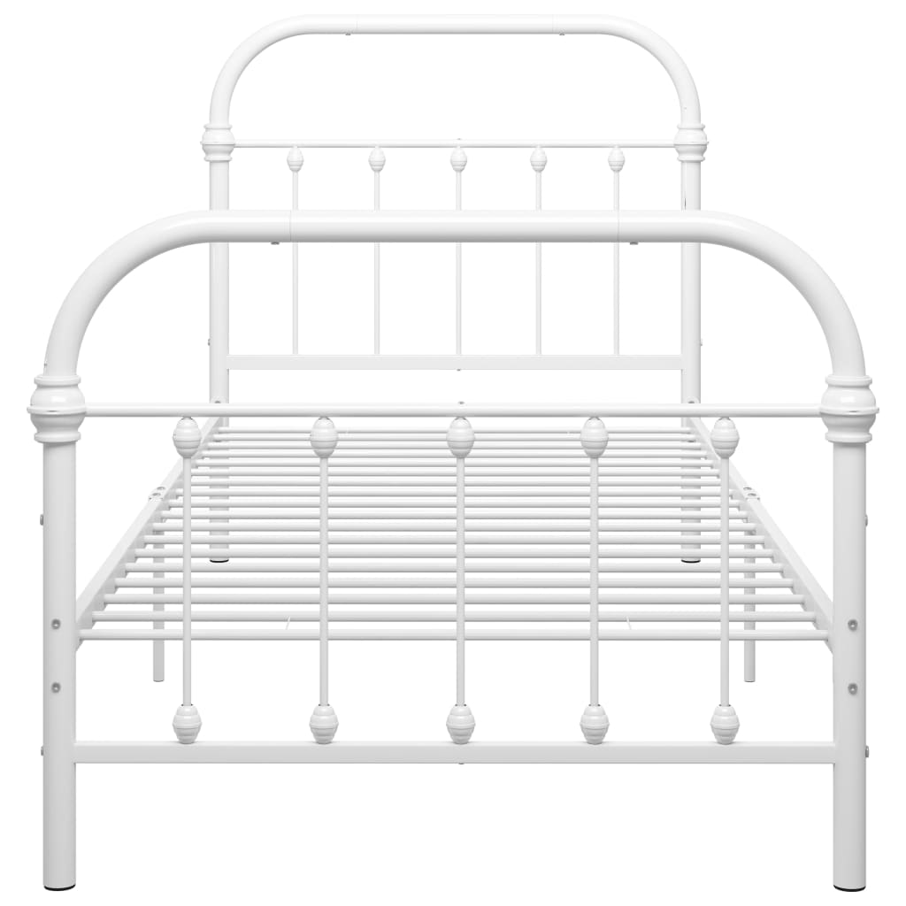 Okvir za krevet bijeli metalni 90 x 200 cm