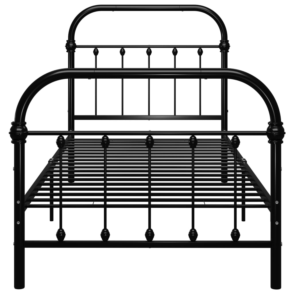 Okvir za krevet crni metalni 100 x 200 cm