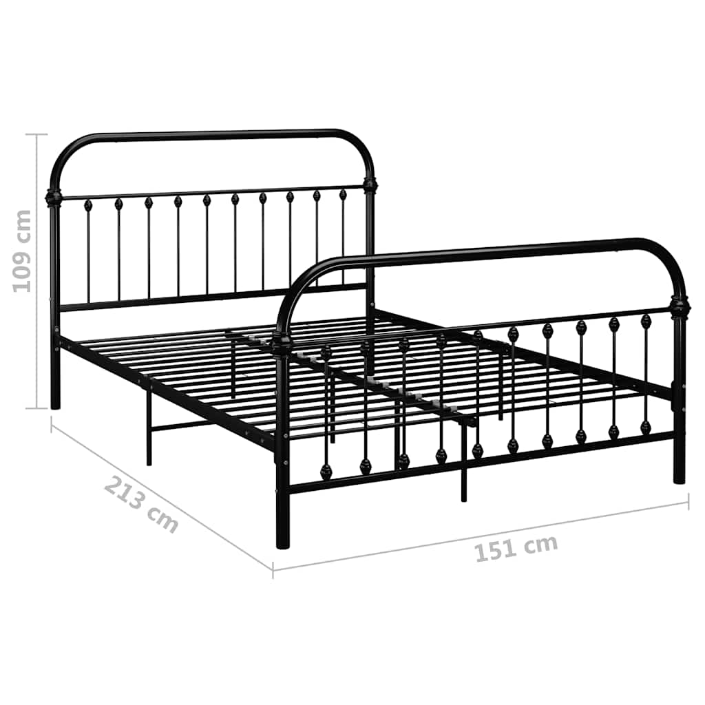 Okvir za krevet crni metalni 140 x 200 cm