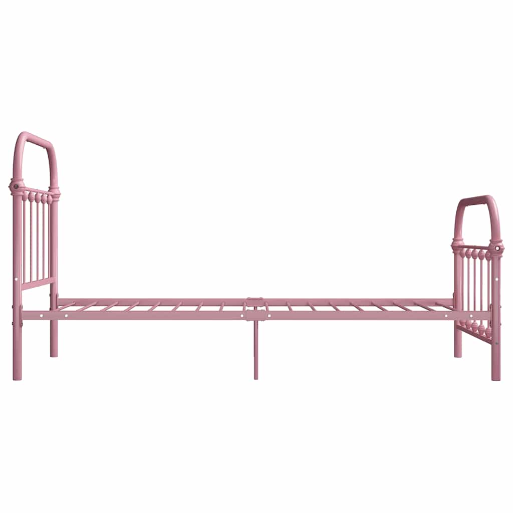 Okvir za krevet ružičasti metalni 90 x 200 cm
