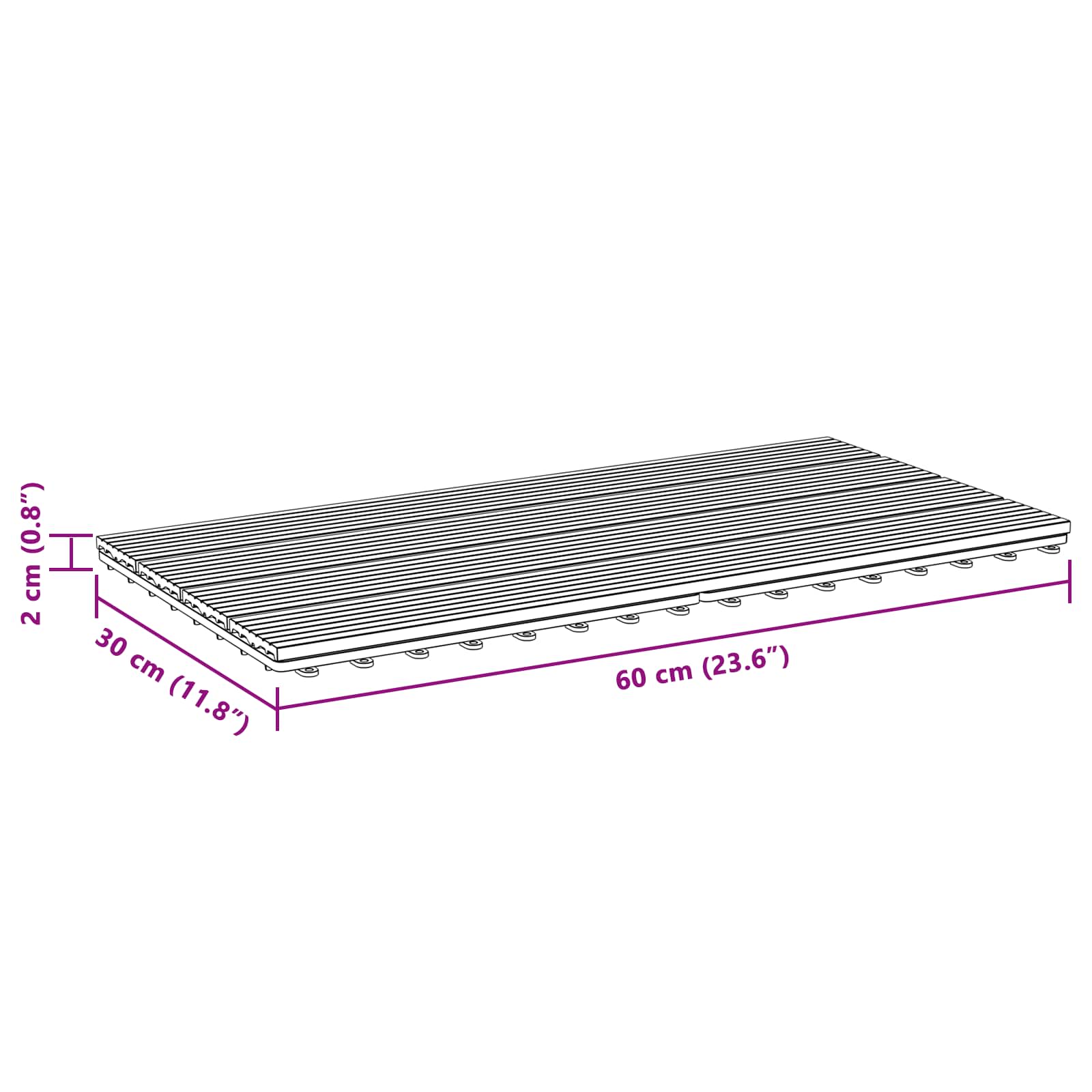 Pločice za decking 6 pcs Sivi 60 x 30 cm Drvoplastična smjesa