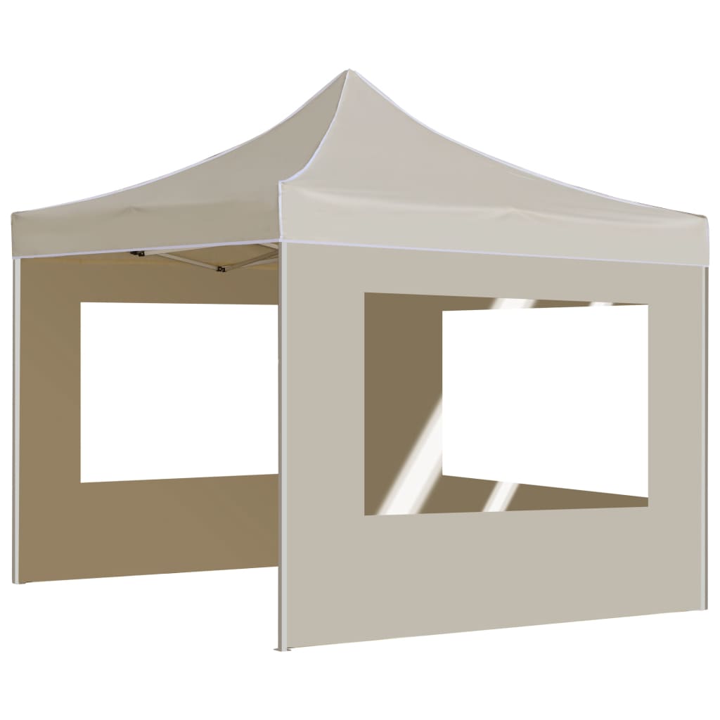Sklopivi šator za zabave sa zidovima aluminijski 2 x 2 m krem