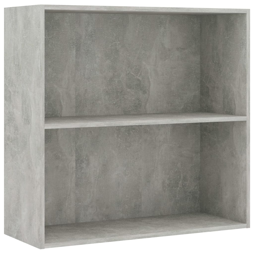 Ormarić za knjige s 2 razine boja betona 80x30x76,5 cm drveni