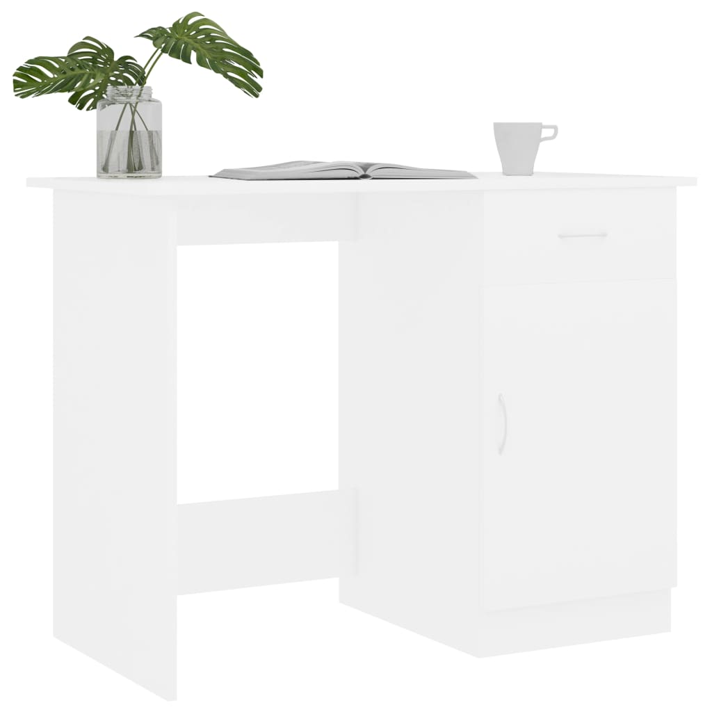 Radni stol bijeli 100 x 50 x 76 cm od konstruiranog drva