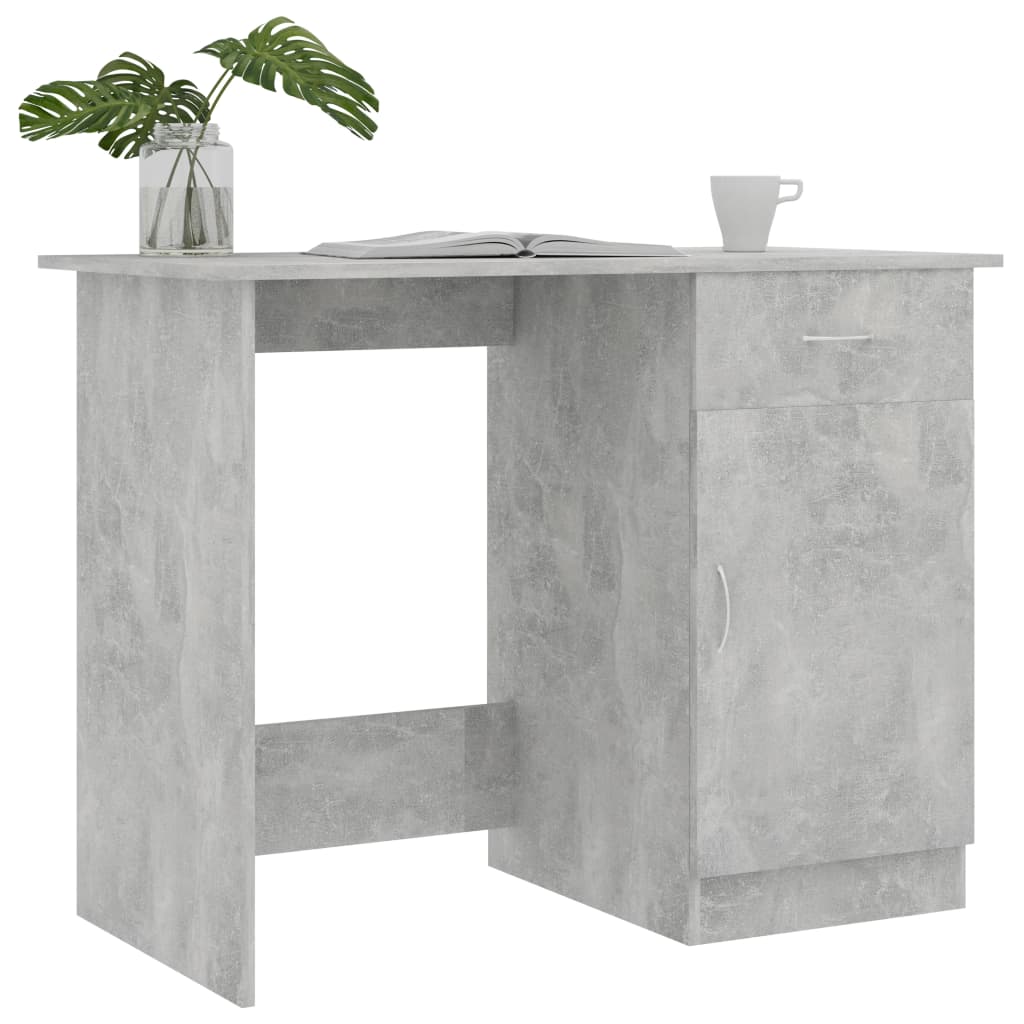 Radni stol siva boja betona 100 x 50 x 76 cm konstruirano drvo