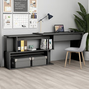 Kutni radni stol sivi 200 x 50 x 76 cm od konstruiranog drva