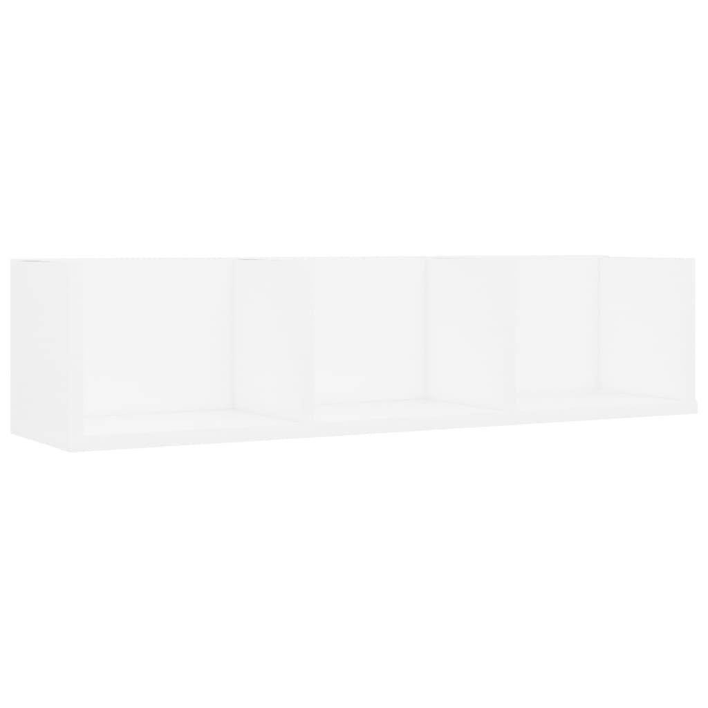 Zidna polica za CD-ove bijela 75 x 18 x 18 cm konstruirano drvo