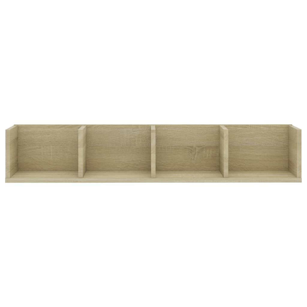 Zidna polica za CD-ove boja hrasta 100 x 18 x 18 cm drvena