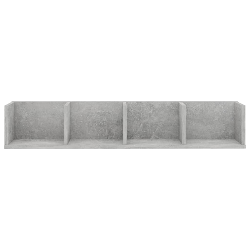 Zidna polica za CD-ove boja betona 100 x 18 x 18 cm drvena