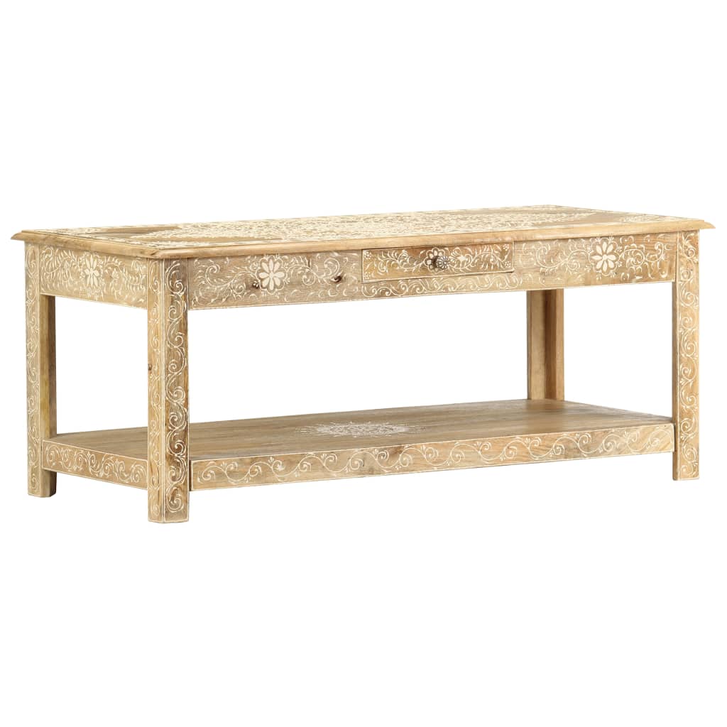 Stolić za kavu ručno oslikani 110x50x45 cm masivno drvo manga