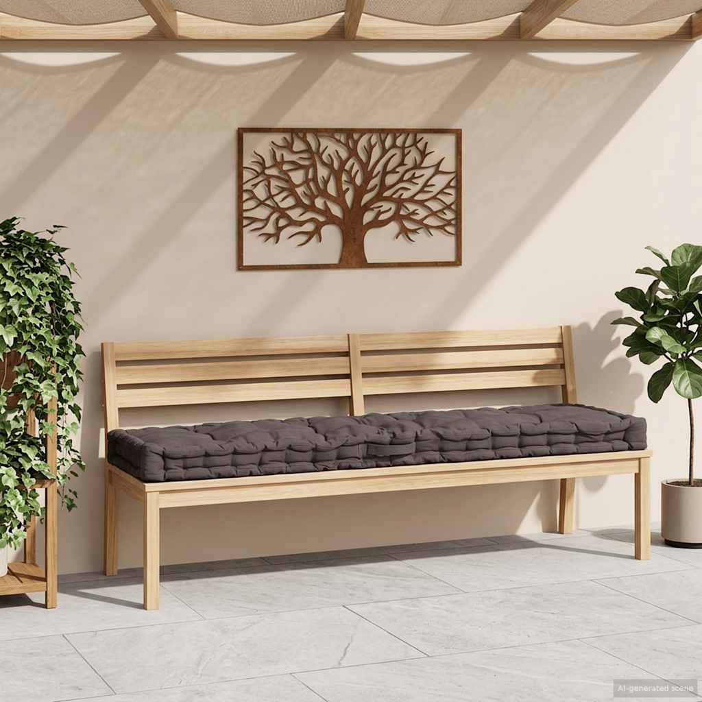 Paletni podni jastuk pamučni 120 x 40 x 7 cm antracit