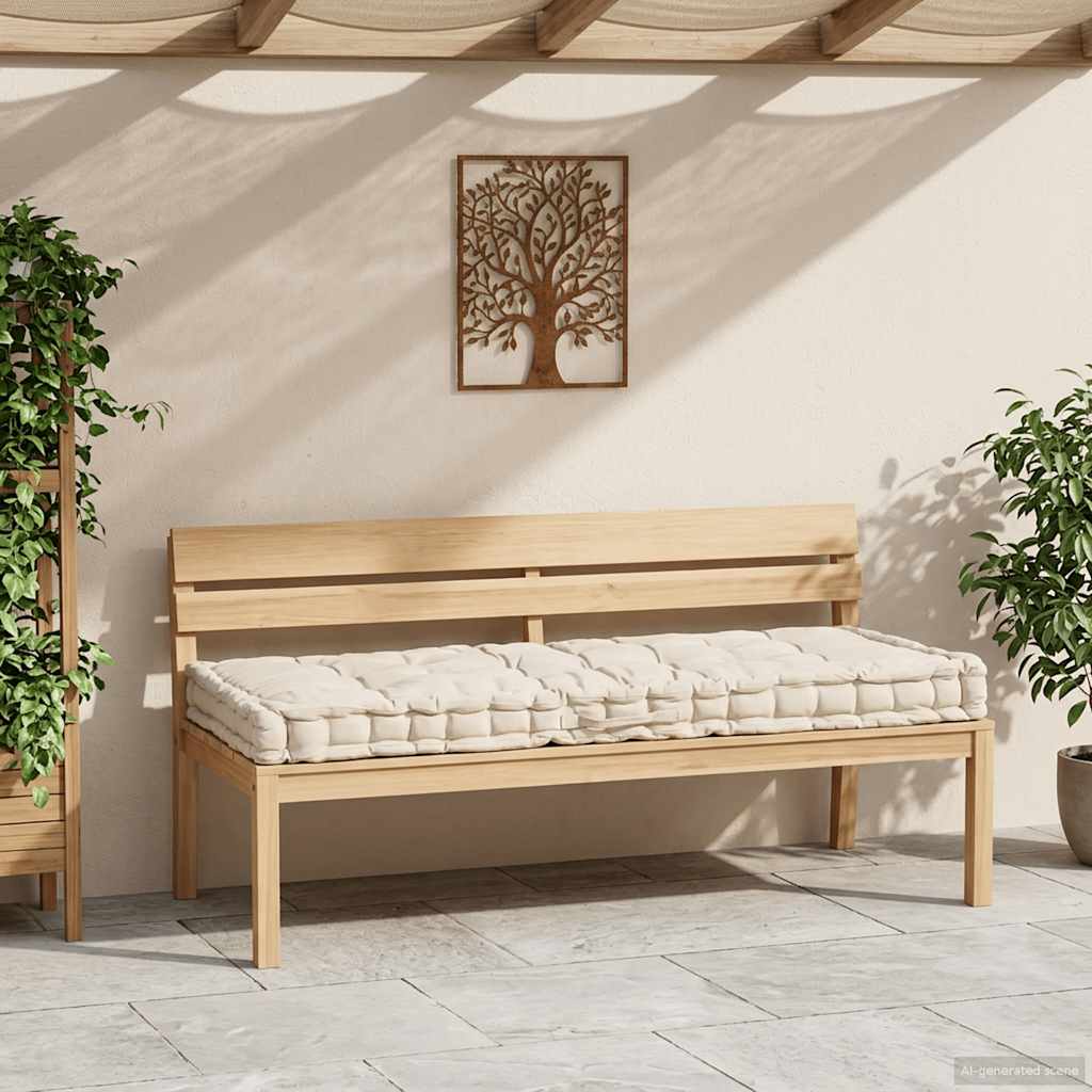Paletni podni jastuk pamučni 120 x 80 x 10 cm bež