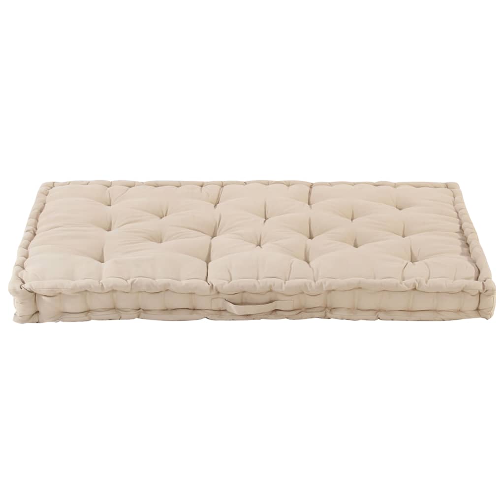 Paletni podni jastuk pamučni 120 x 80 x 10 cm bež