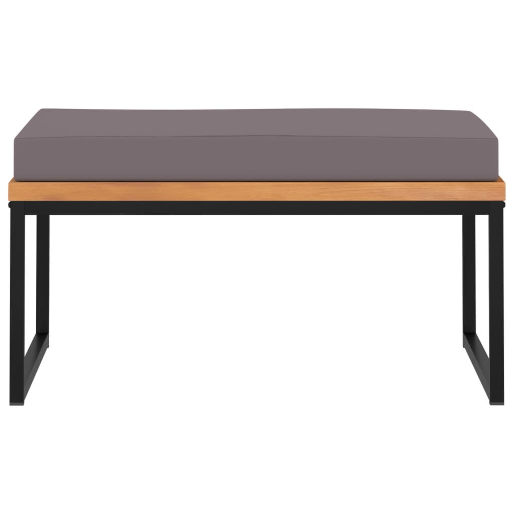 Tabure s jastukom 66x66x36 cm tamnosivi masivno drvo bagrema