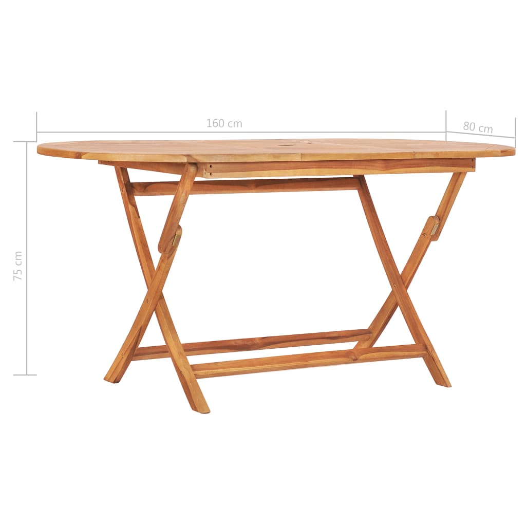 7-dijelni sklopivi vrtni blagovaonski set od masivne tikovine