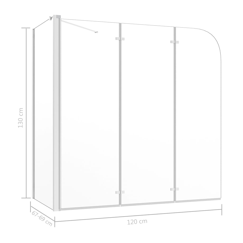 Tuš-kabina od kaljenog stakla 120 x 69 x 130 cm prozirna