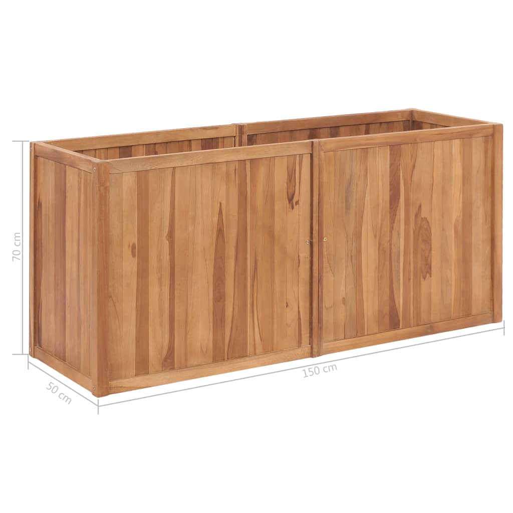 Vrtna posuda za sadnju 150 x 50 x 70 cm od masivne tikovine