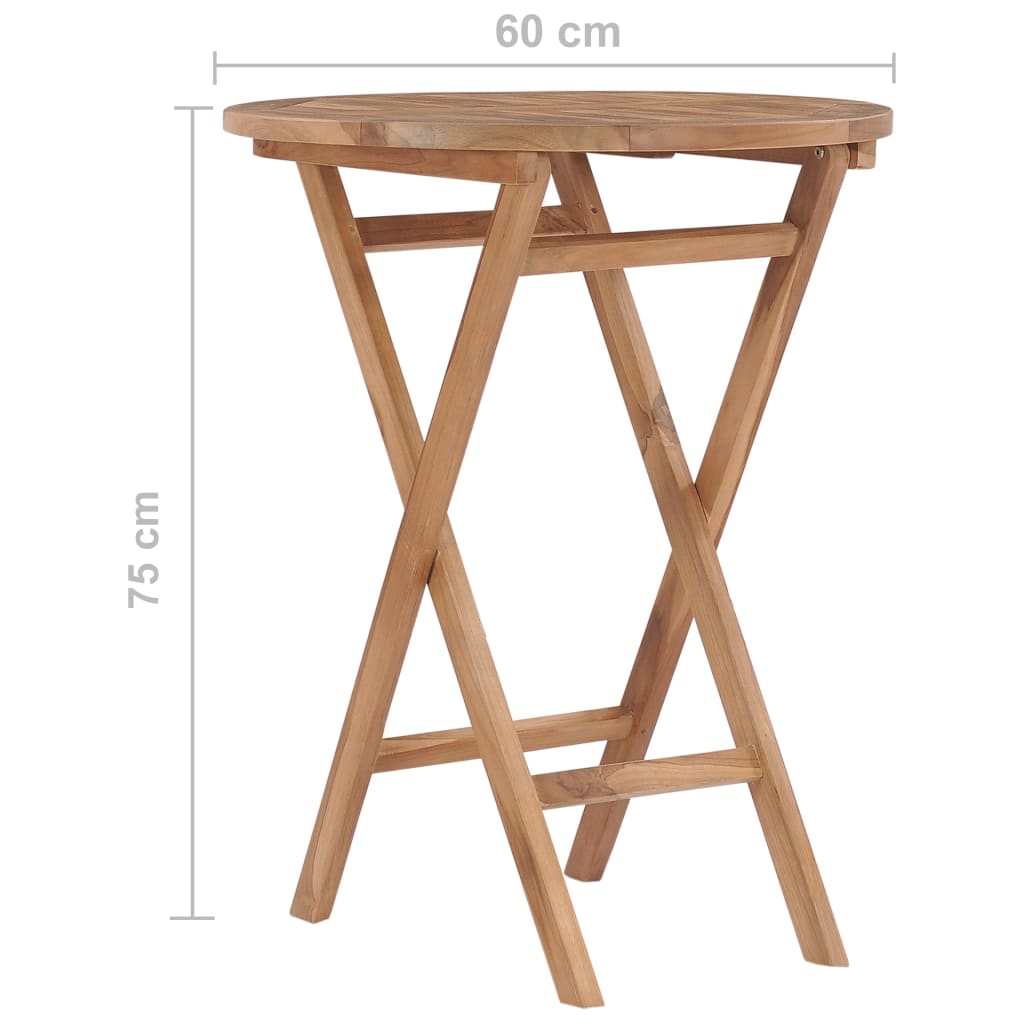 Sklopivi vrtni stol 60 cm od masivne tikovine
