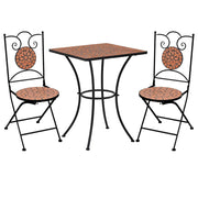 3-dijelni mozaični bistro set s keramičkim pločicama boje cigle