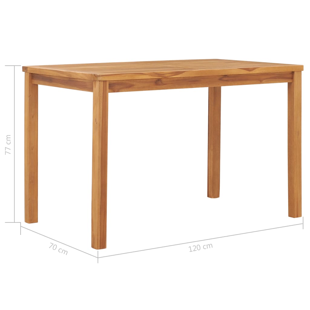 Vrtni blagovaonski stol 120 x 70 x 77 cm od masivne tikovine