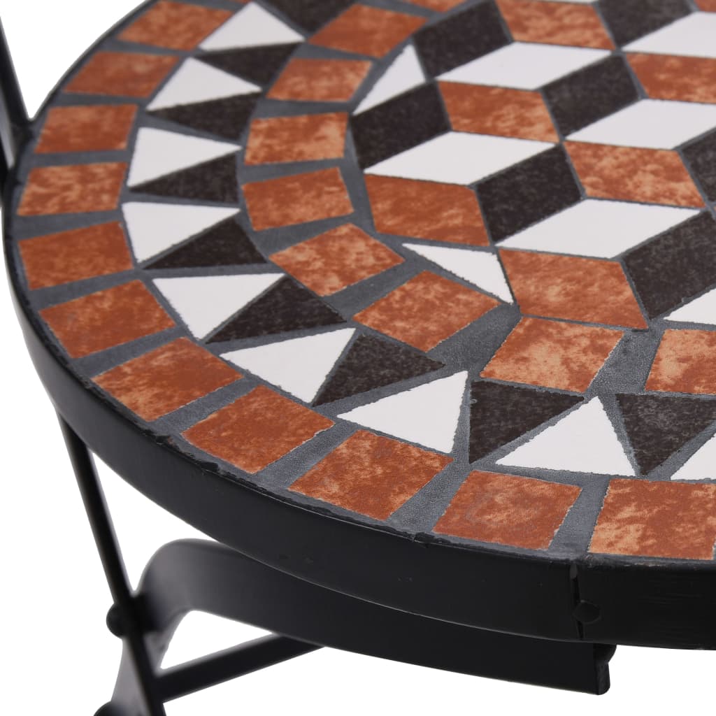 3-dijelni mozaični bistro set s keramičkim pločicama boje cigle