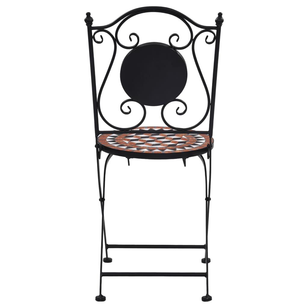 3-dijelni mozaični bistro set s keramičkim pločicama boje cigle