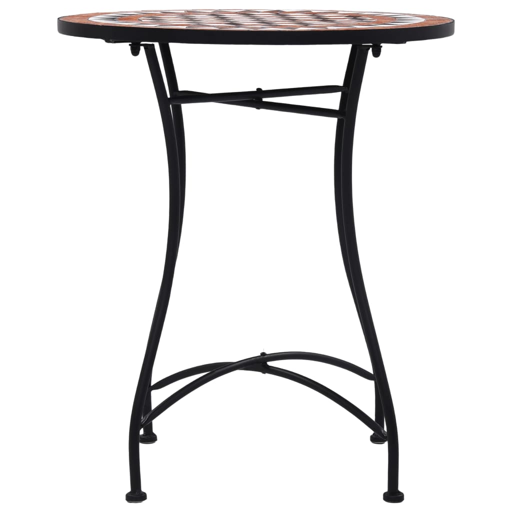 3-dijelni mozaični bistro set s keramičkim pločicama boje cigle