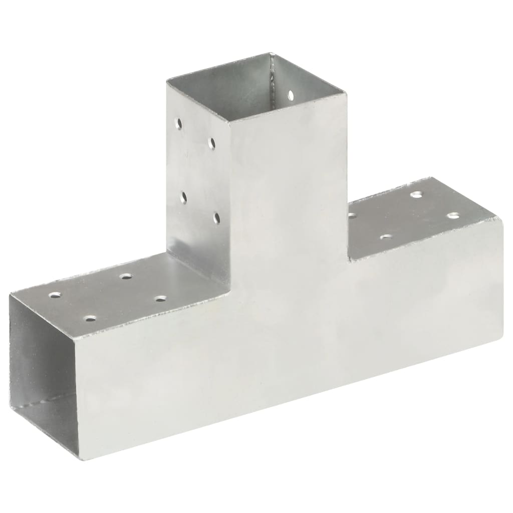 Spojnici za stupove u T-obliku 4 kom pocinčani metal 71 x 71 mm