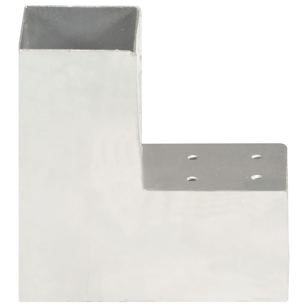 Spojnici za stupove u L-obliku 4 kom pocinčani metal 81 x 81 mm