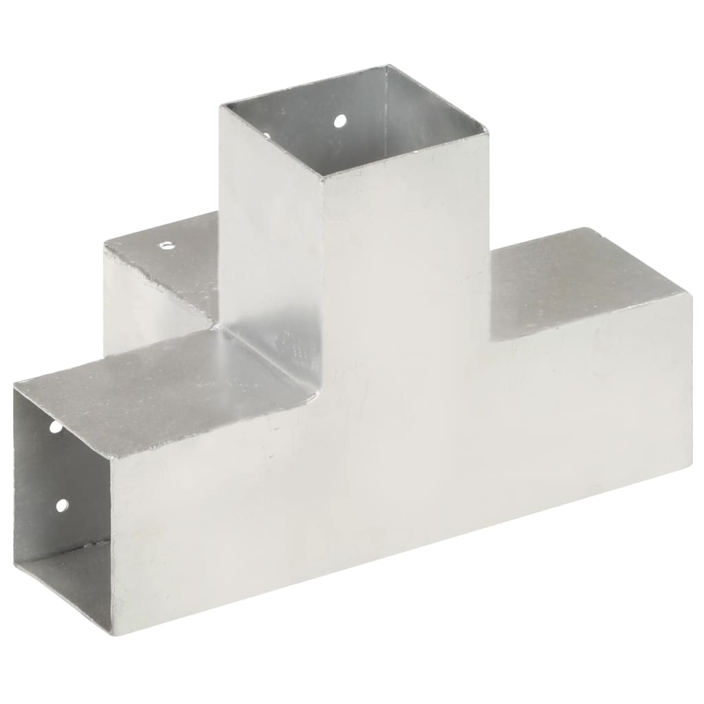 Spojnici za stupove u X-obliku 4 kom pocinčani metal 81 x 81 mm