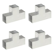 Spojnici za stupove u T-obliku 4 kom pocinčani metal 101x101 mm