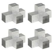 Spojnici za stupove u X-obliku 4 kom pocinčani metal 101x101 mm