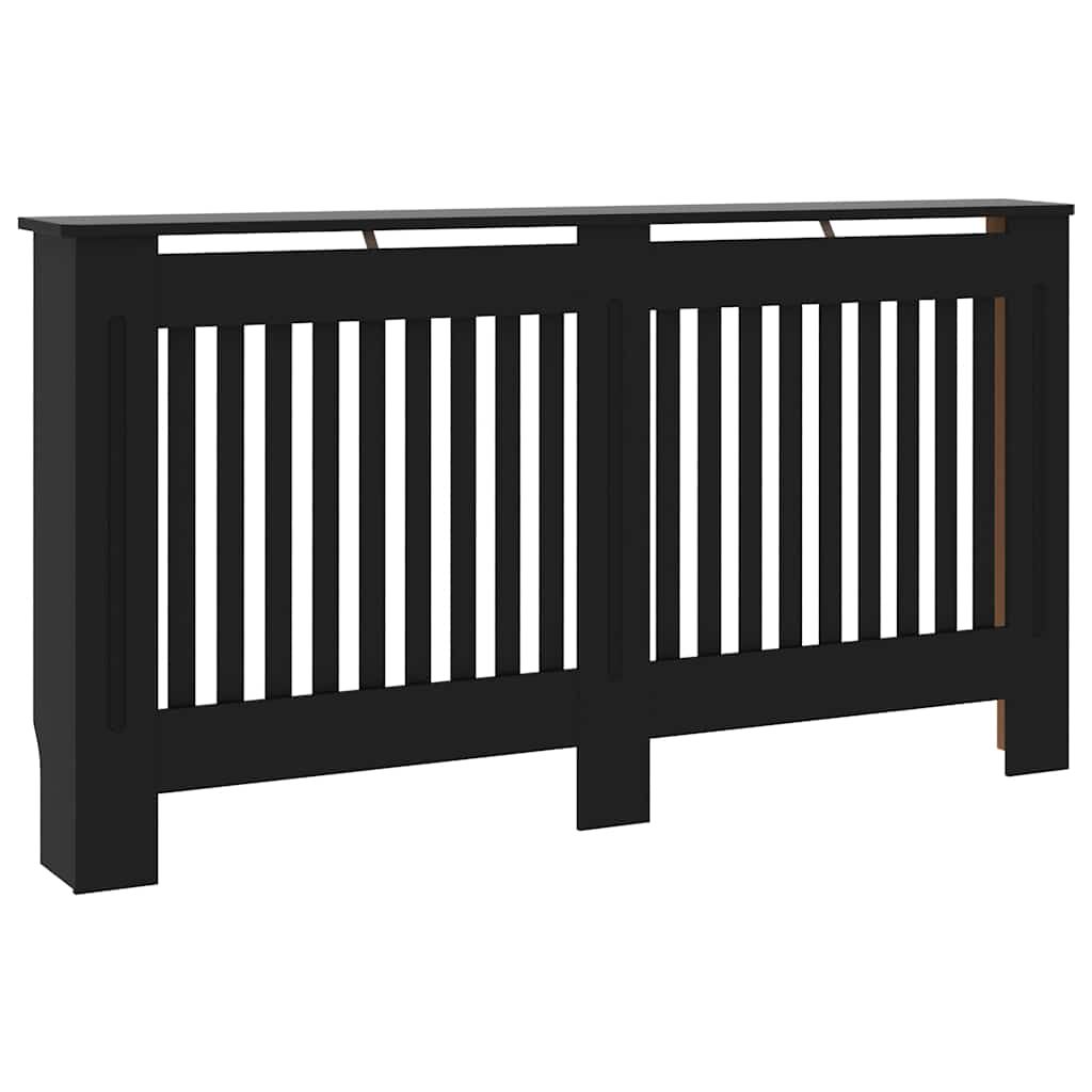Pokrov za radijator crni 152 x 19 x 81,5 cm konstruirano drvo